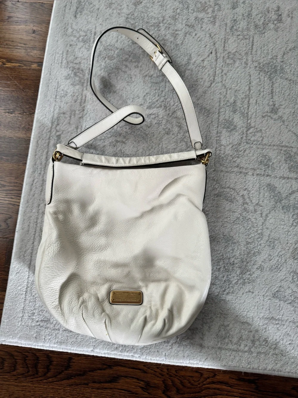 Marc by Marc Jacobs White Leather Hobo Shoulder Bag
